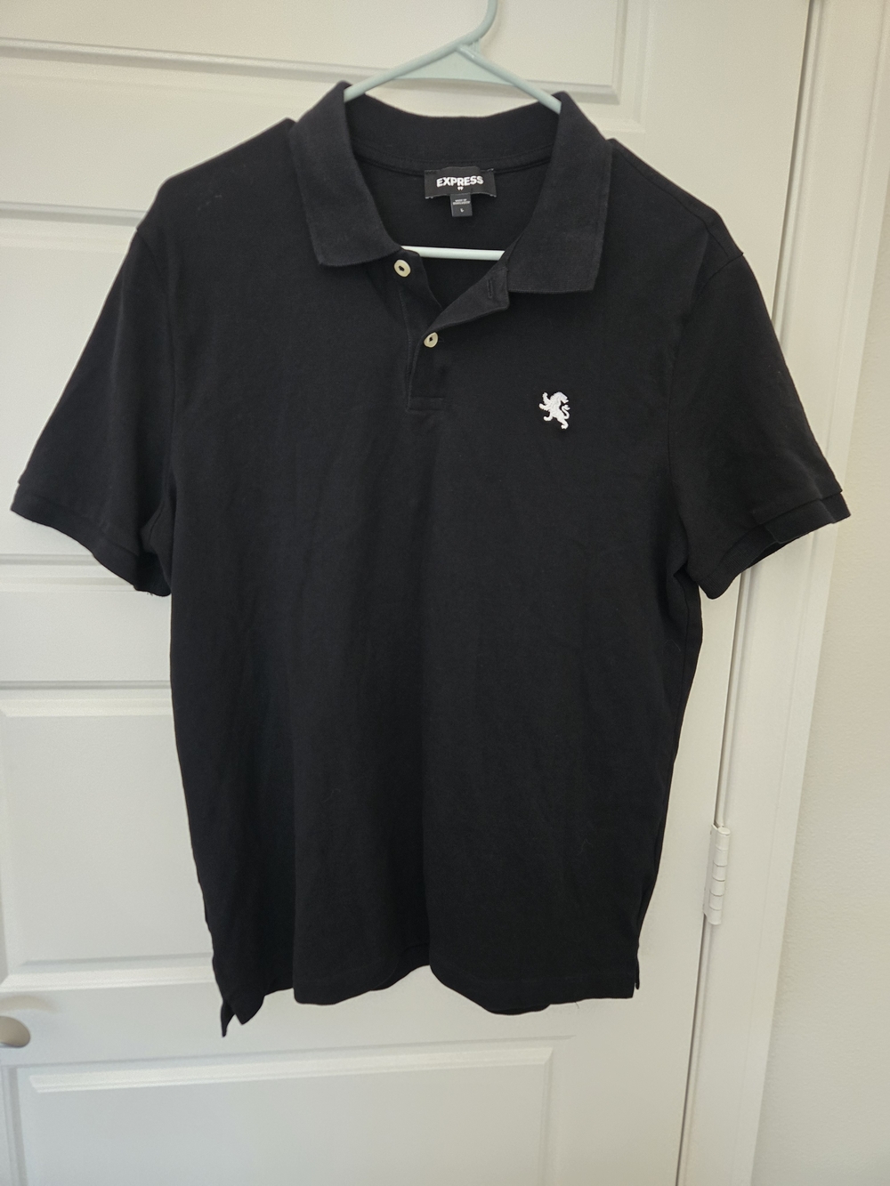 Express Boy's Black Polo with White Embroidered Crest
